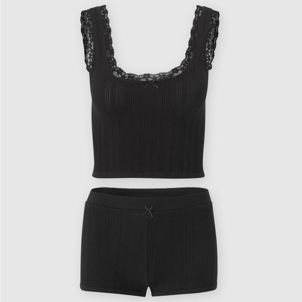 Florence by Mills Women's Pointelle Lace Trim Sleepwear Set